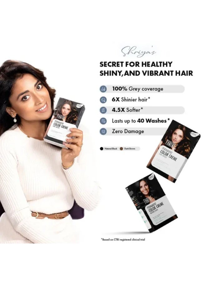 ThriveCo Crème Permanent Natural Black Hair Color | 100% Grey Coverage | Hyaplex™️ Bond-Building Technology | Long-Lasting, Damage-Free Color | Ammonia-Free | Nourishing & Anti-Aging Formula, Men & Women ,130 ml (Pack of 2) - Image 4